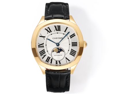 Drive De Cartier 40*41*12.5mm Cal.1904-PS MC Movement White Face YG Case Men Watch